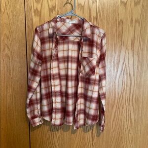 Plaid Button-Up Shirt for Woman.